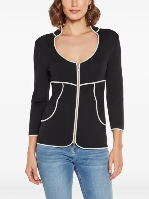 Escada Pre-Owned zip-up jersey blouse Black 1343048