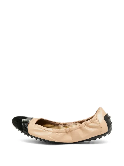 Tod's Vintage buckled ballet flats Neutrals 1316435