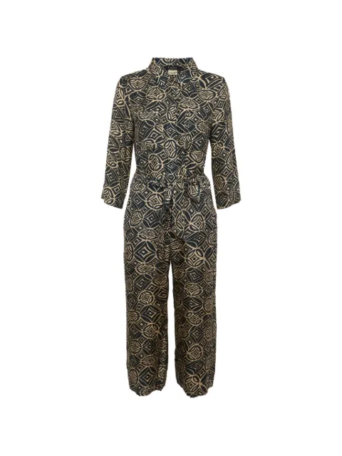 'S Max Mara geometric-print satin jumpsuit Blue 1310377