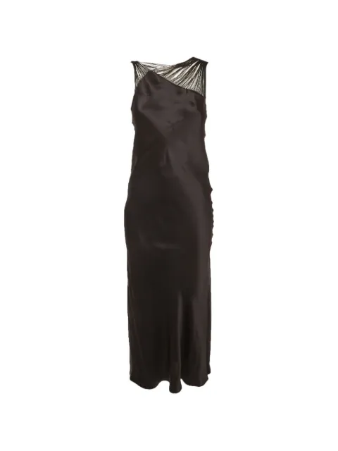 Sportmax asymmetric fringed-strap maxi dress Black 1330435