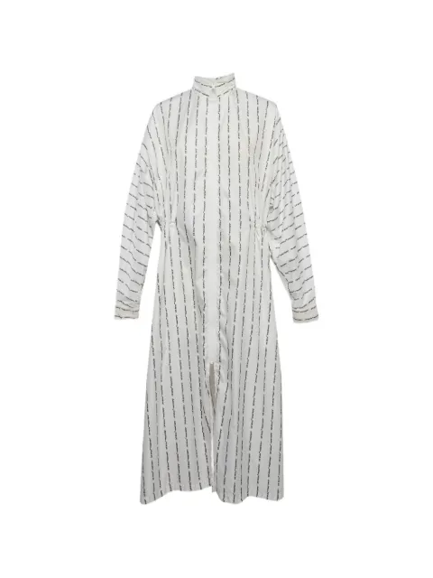 Off-White Pre-Owned logo-pinstripes coat White 1357345