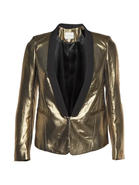 SANDRO asymmetric lamé blazer Gold 1340071