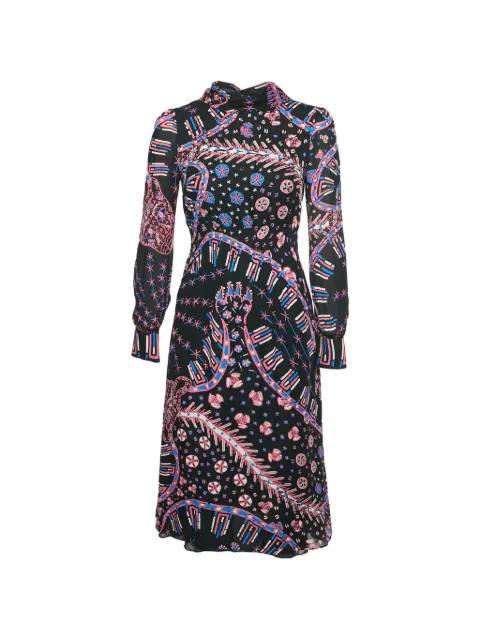 Valentino Garavani Pre-Owned printed silk min dress Black 1318664