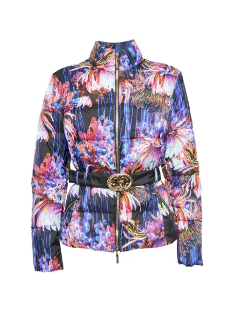 Roberto Cavalli Vintage floral-print belted puffer jacket Black 1315995
