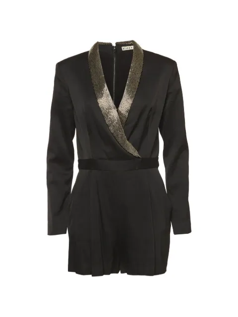 alice + olivia Kyrie satin playsuit Black 1332434