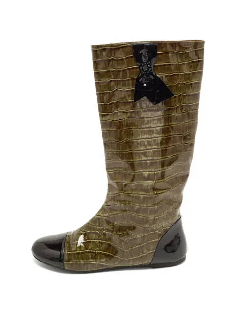 Marc By Marc Jacobs croc-embossed patent boots Green 1363318