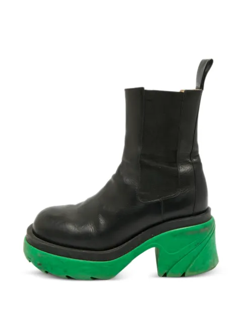 Bottega Veneta Pre-Owned Tire platform Chelsea boots Black 1316350