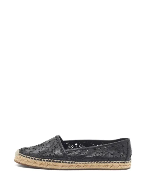Burberry Pre-Owned cut-out leather espadrilles Black 1349822