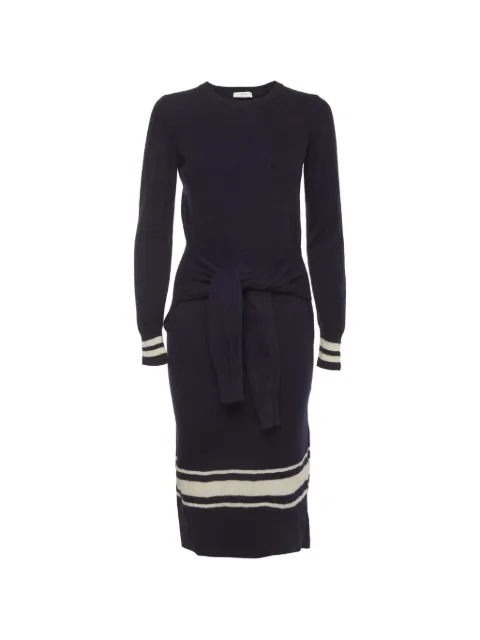 SANDRO striped tie-waist midi dress Blue 1327525