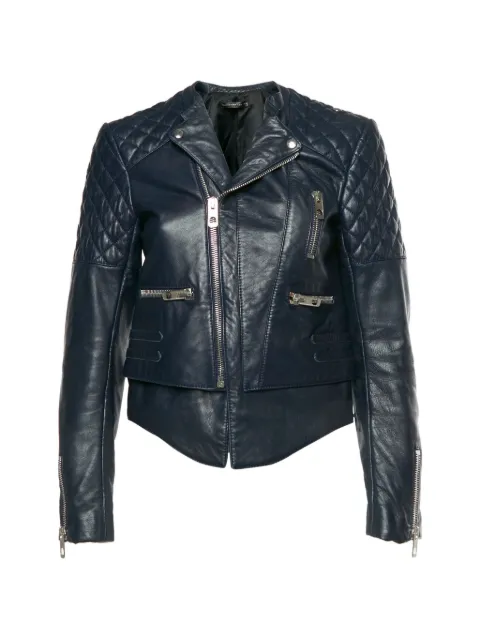 Balenciaga Pre-Owned quilted biker jacket Blue 1319053