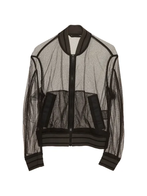 Christian Dior Pre-Owned sheer-mesh bomber jacket Black 1298295