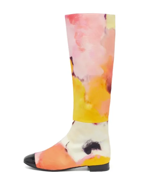 CHANEL Pre-Owned 2015 watercolor cap-toe rain boots Pink 1301022