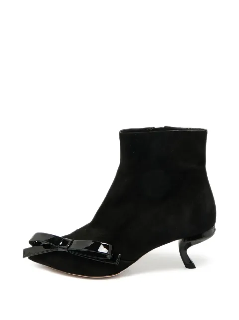 Roger Vivier Vintage bow pointed toe ankle boots Black 1316498