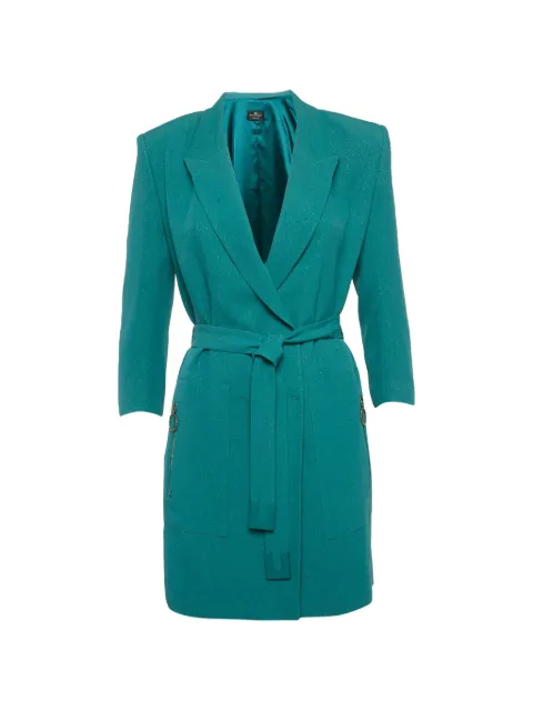 Elisabetta Franchi belted double-breasted jacket Green 1265178