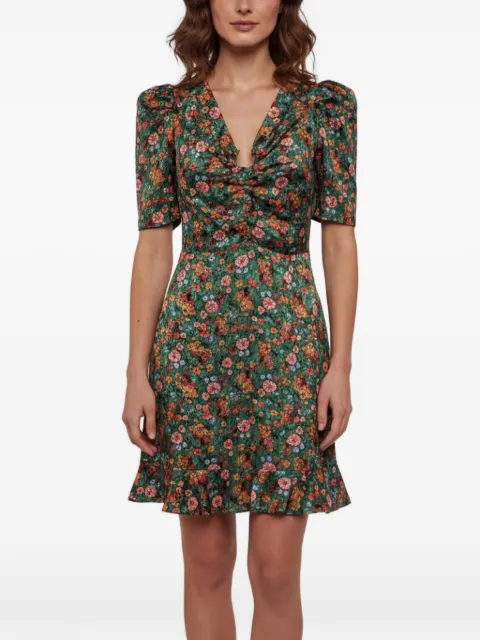 SANDRO floral-print puff-sleeve mini dress Green 1357468