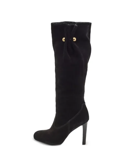 Tory Burch button-detail suede knee-length boots Black 1341914