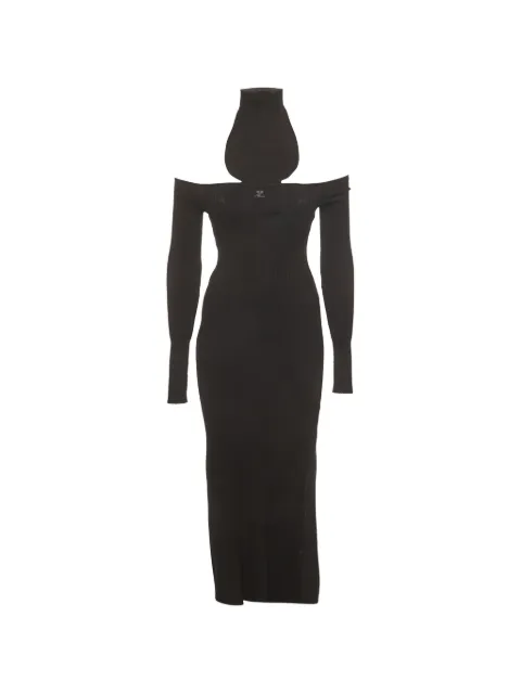 Courrèges Pre-Owned off-shoulder maxi dress Black 1342517