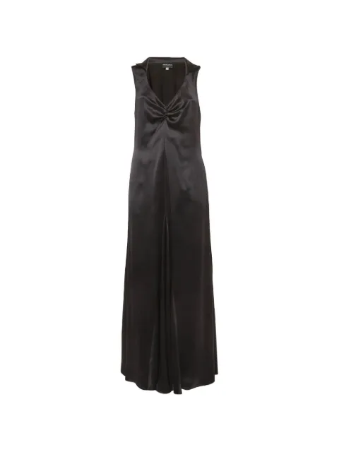 Giorgio Armani Pre-Owned sleeveless flared silk maxi dress Black 1308701
