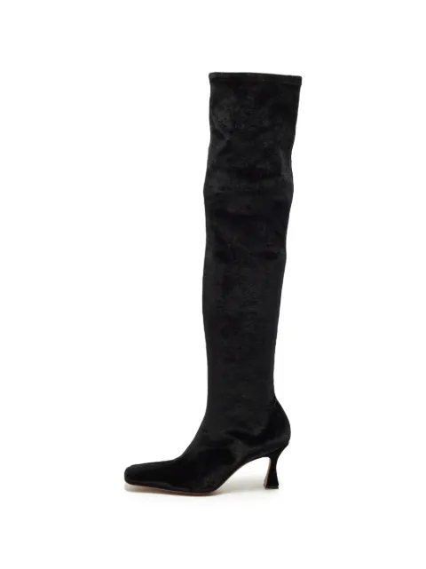 MANUDIECI velvet over-the-knee boots Black 1259917