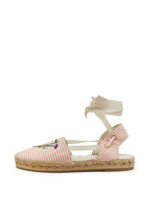 Roger Vivier Vintage embroidered-detail striped espadrilles White 1316062