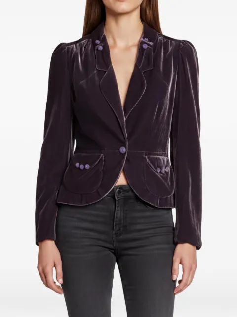 Gucci Pre-Owned velvet long-sleeve blazer Purple 1342873