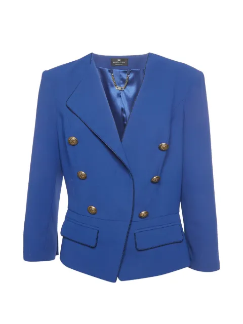 Elisabetta Franchi crepe-texture double-breasted blazer Blue 1362299