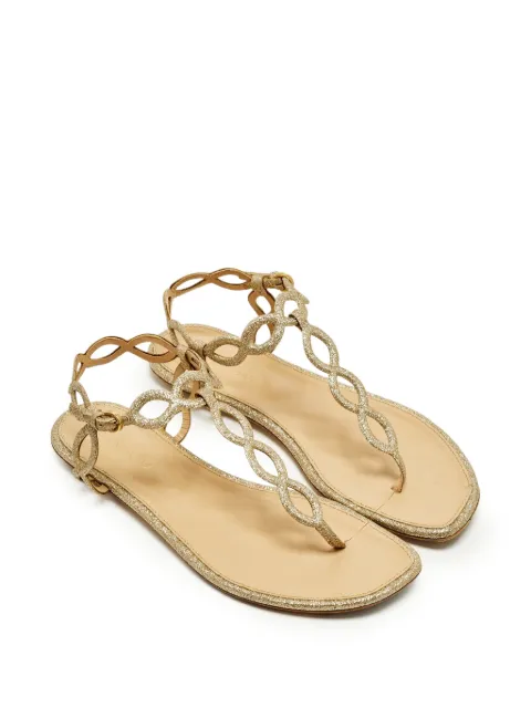 Sergio Rossi Mermaid glitter-detail sandals Gold 1315305