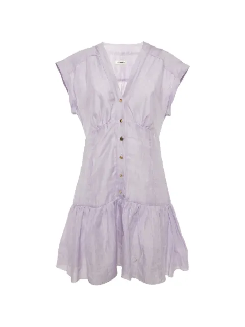 SANDRO V-neck ruffled mini dress Purple 1276939