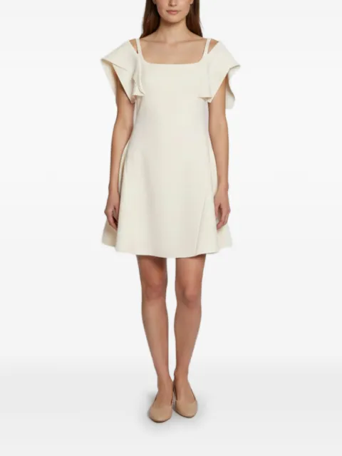 CHATS BY C.DAM flutter-sleeve mini dress White 1339432