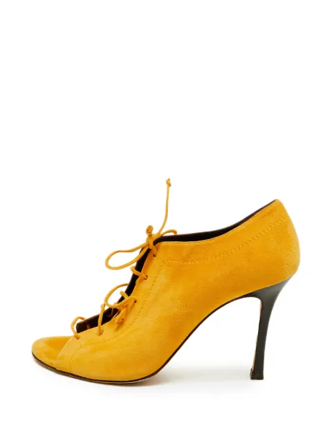 Carolina Herrera Vintage suede lace-up boots Yellow 1342930