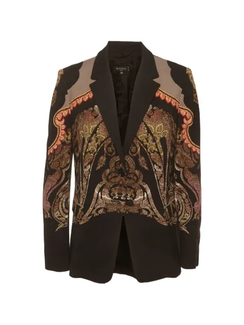 Etro Pre-Owned paisley-print blazer Black 1313458