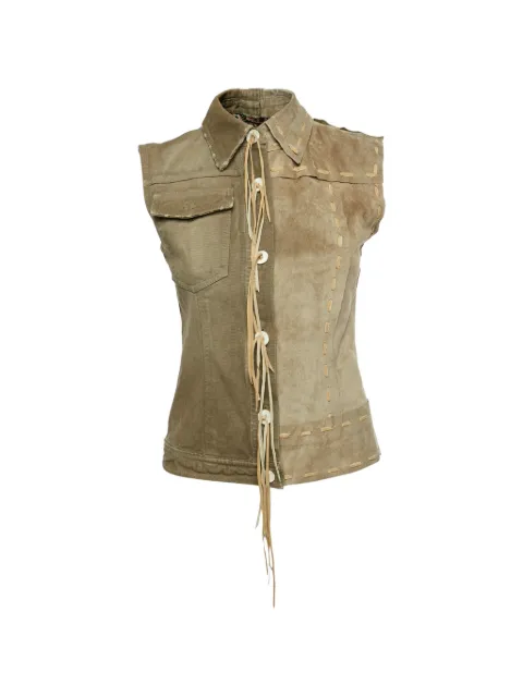 Dolce & Gabbana Pre-Owned fringed suede vest Neutrals 1320458