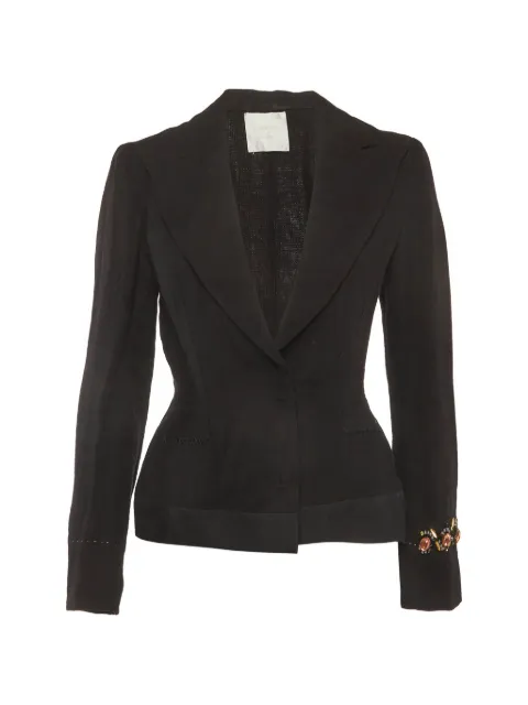 Lanvin Pre-Owned linen single-breasted blazer Black 1315213