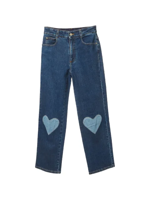 Stella McCartney Pre-Owned heart-patch straight-leg jeans Blue 1308538