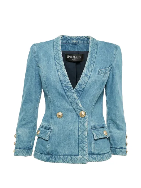 Balmain Pre-Owned faded double-breasted blazer Blue 1315655