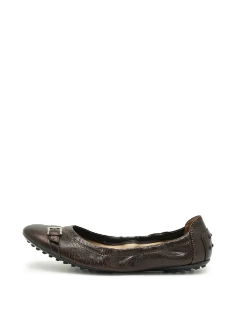 Tod's Vintage buckle-detail ballet flats Brown 1308540