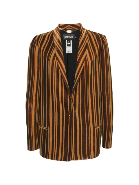 Just Cavalli Vintage striped single-breasted blazer Brown 1295619