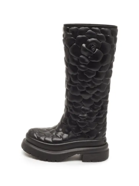 Valentino Garavani Pre-Owned Rose Atelier knee-length boots Black 1327653