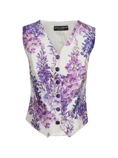 Dolce & Gabbana Pre-Owned wisteria-print vest White 1294572