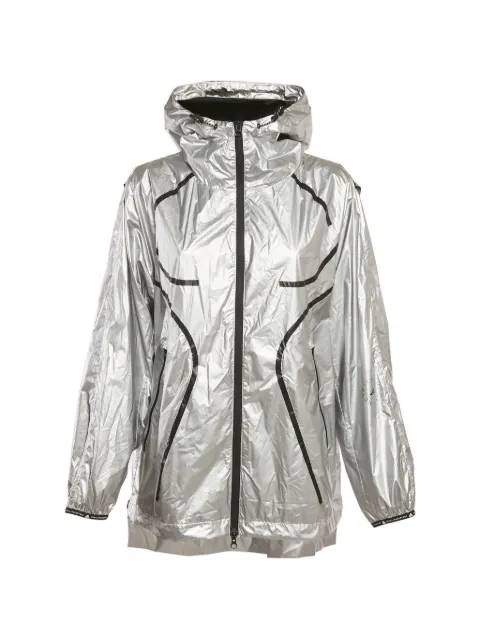 Stella McCartney Pre-Owned x Adidas metallic-finish hooded jacket Silver 1267927