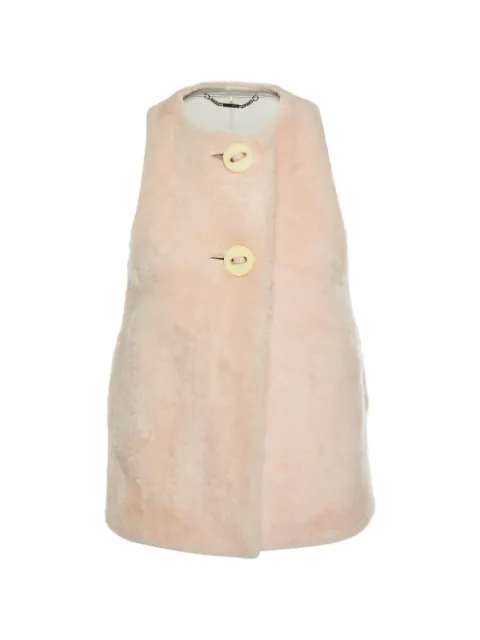 Fendi Pre-Owned buttoned shearling gilet Pink 1331686