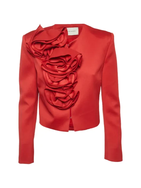 Magda Butrym floral appliqué cropped jacket Red 1359455