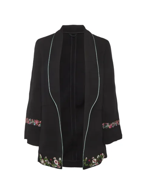Etro Pre-Owned floral-embroidered crepe blazer Black 1316012