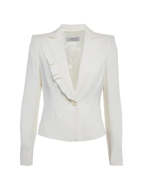 Valentino Garavani Pre-Owned ruffle-detail blazer White 1312401