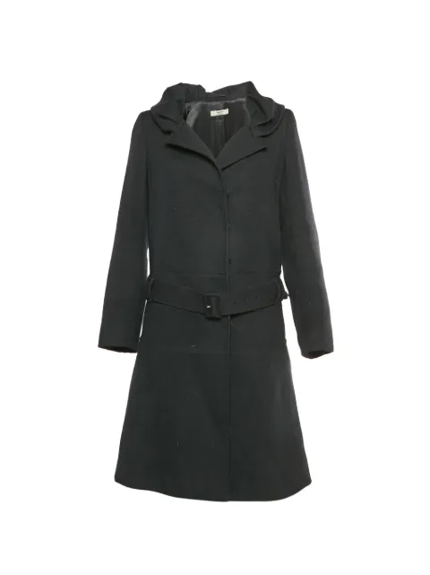 Prada Pre-Owned belted wool overcoat Black 1323467