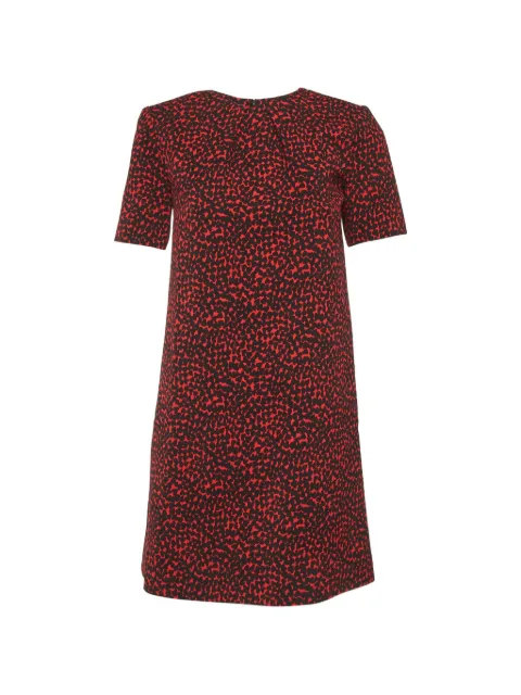 Saint Laurent Pre-Owned heart-print crepe mini dress Red 1292063