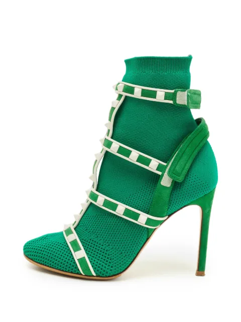 Valentino Garavani Pre-Owned Rockstud ankle boots Green 1291038
