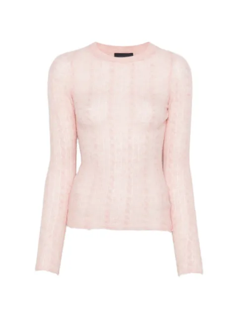 Haikure cable-knit sweater Pink HEW07122MC080PX