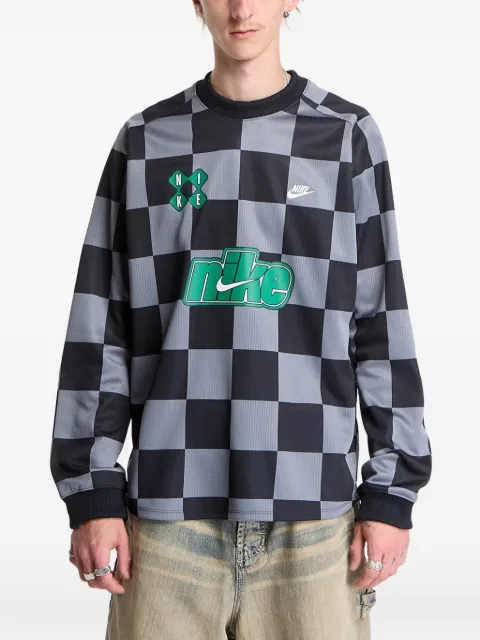 Nike checkered logo-print T-shirt Black II4367