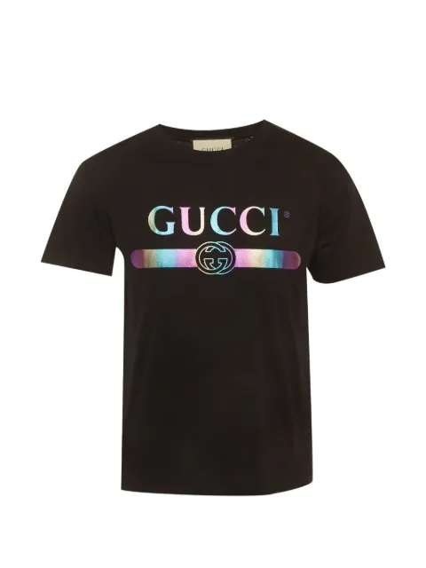 Gucci Pre-Owned logo-print cotton T-shirt Black 1313456
